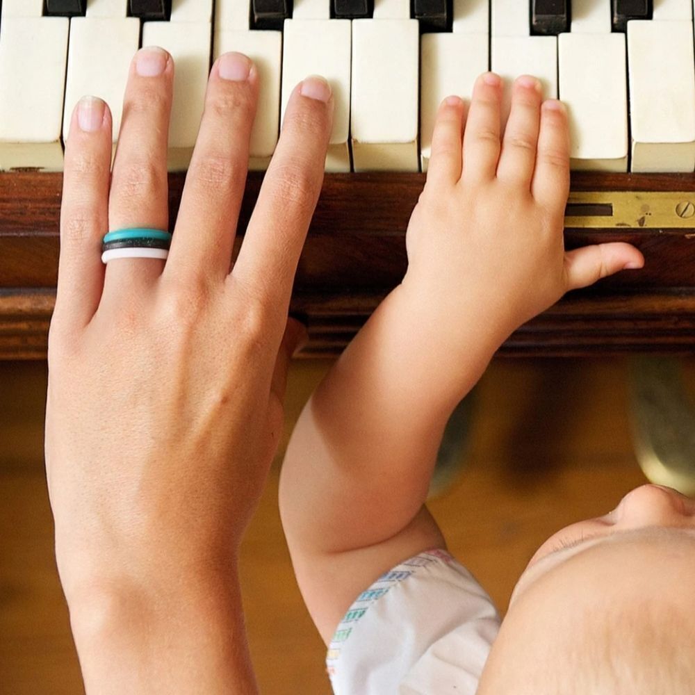 ROQ Teal Silicone Stackable Ring (7)